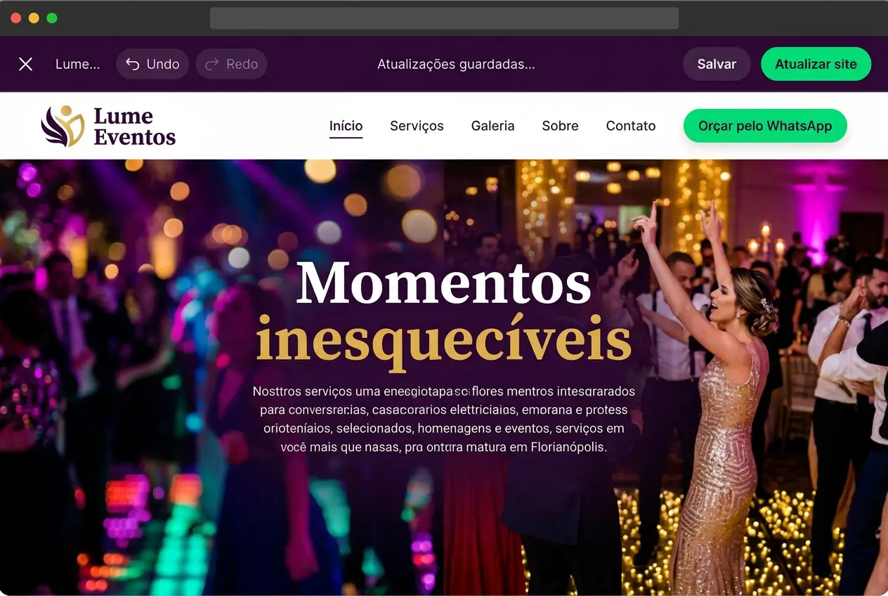 Site de fotografia de eventos
