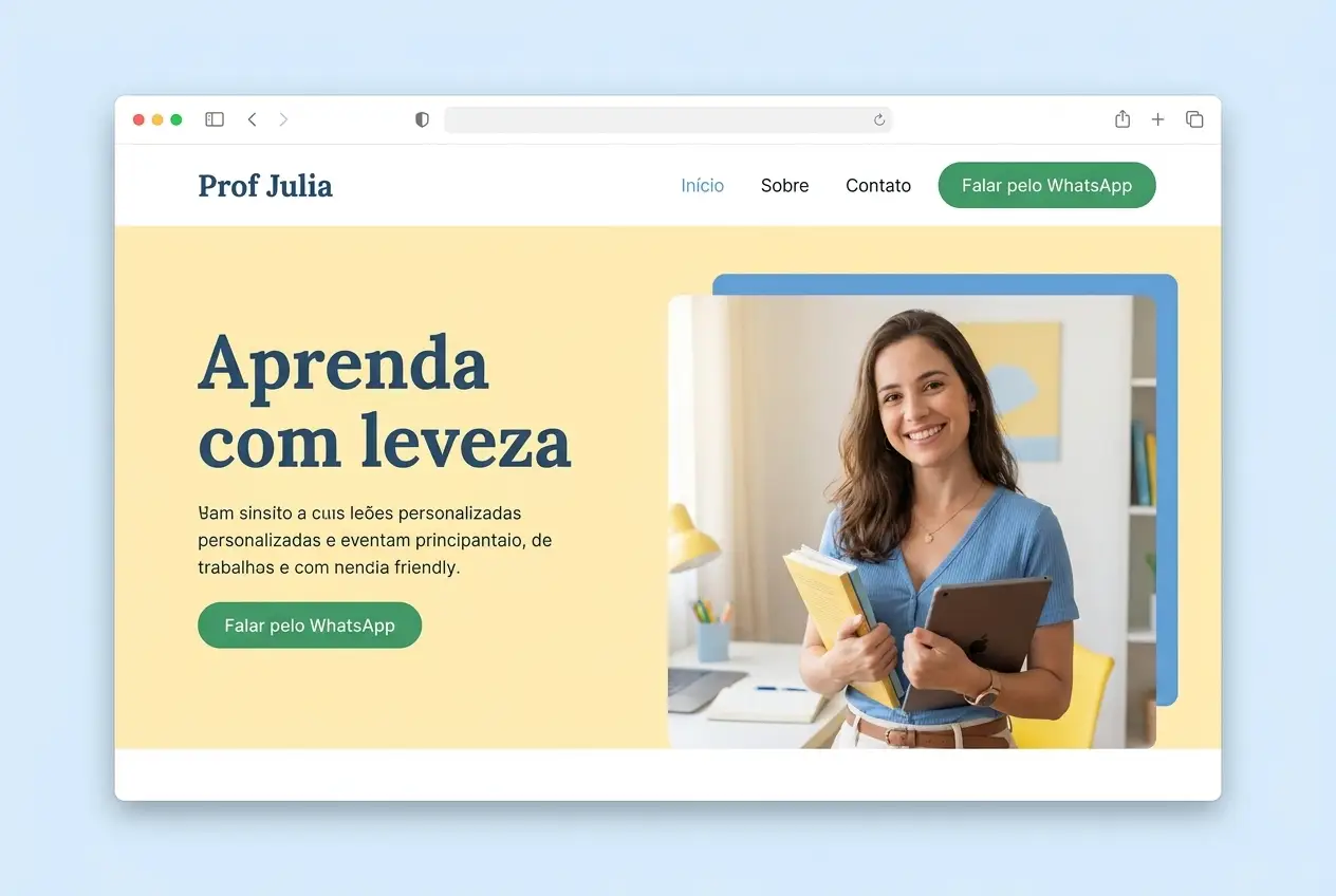 Site de professora particular